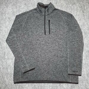 Stetson‎ Sweater Quarter 1/4 Zip Fleece Men Size XL Heather Gray Pullover